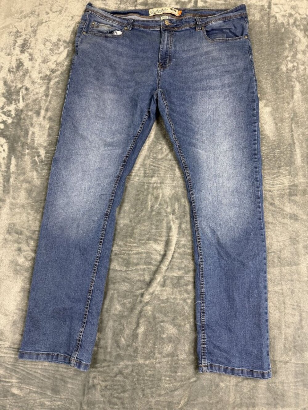 Huntington Skinny Fit Stretch Denim Jeans 40x32 Blue Mens Modern Style